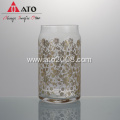 Clear Rattan&blossom drink mug exquisite printed glass cup